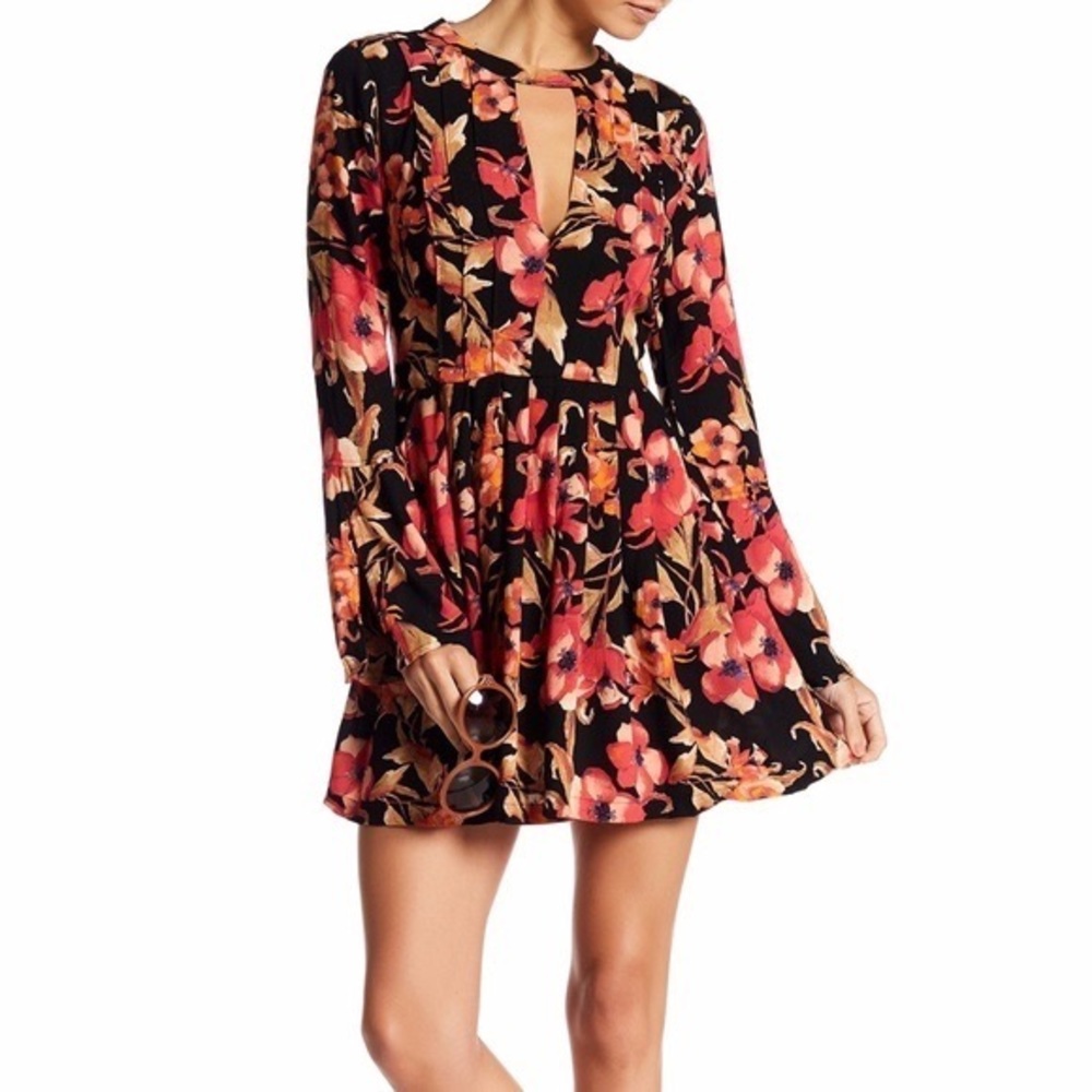 NWOT ! FREE PEOPLE Tegan Long sleeve Floral Dress